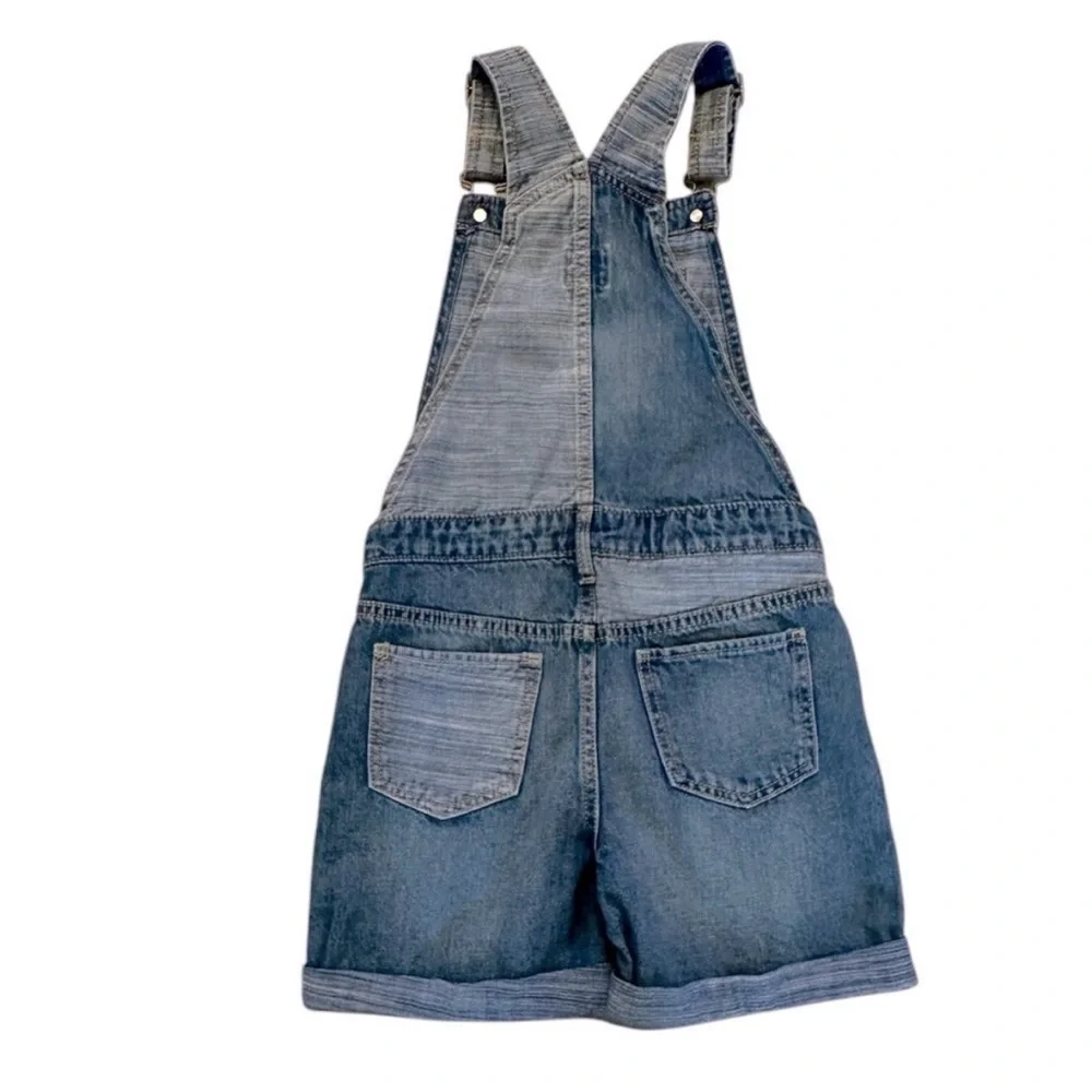 GAP kids Denim Shortalls, Short overalls, mixed washed denim, Adjustable, Med